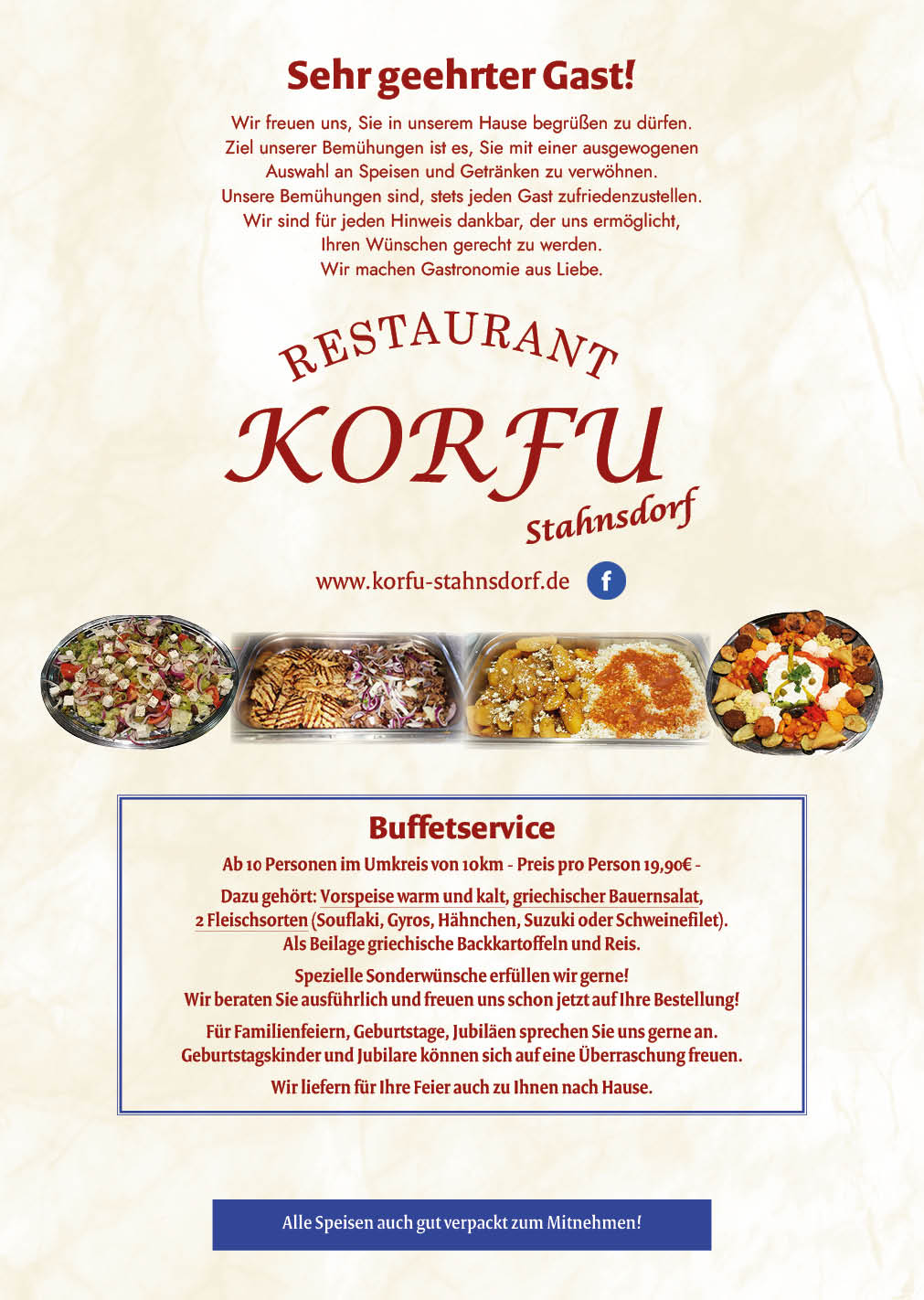 Restaurant Korfu Stahnsdorf Speisekarte 1