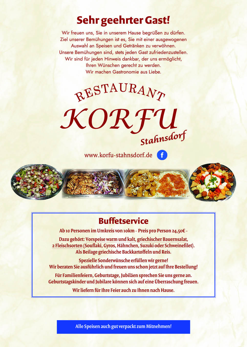 Restaurant Korfu Stahnsdorf Speisekarte 1